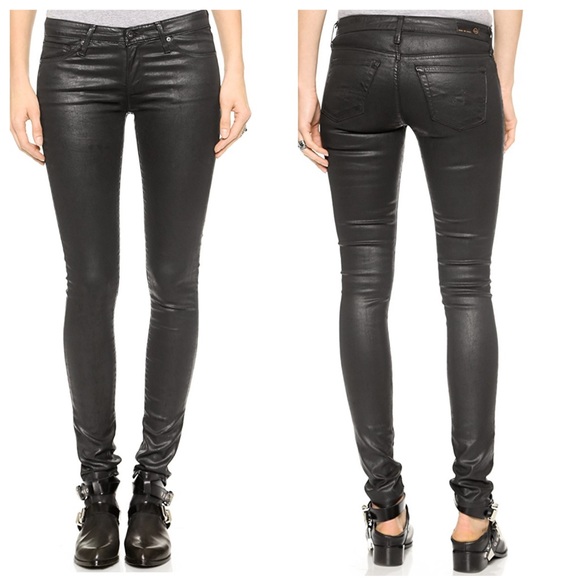 ag coated black jeans